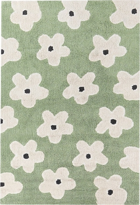 Attēls no Beliani Dywan dziecicy baweniany w kwiaty 140 x 200 cm zielony MOKHVA