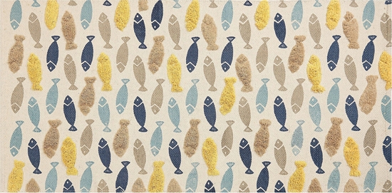 Изображение Beliani Dywan dziecicy baweniany w rybki 80 x 150 cm wielokolorowy IPUH