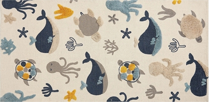 Attēls no Beliani Dywan dziecicy baweniany w zwierzcy wzór 80 x 150 cm wielokolorowy PORSEA