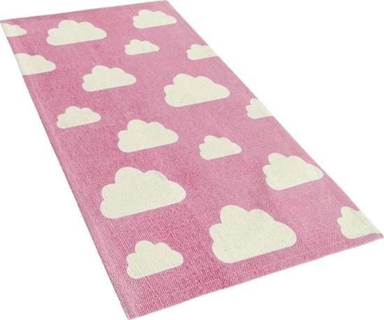Picture of Beliani Dywan dziecicy motyw chmur 60 x 90 cm róowy GWALIJAR