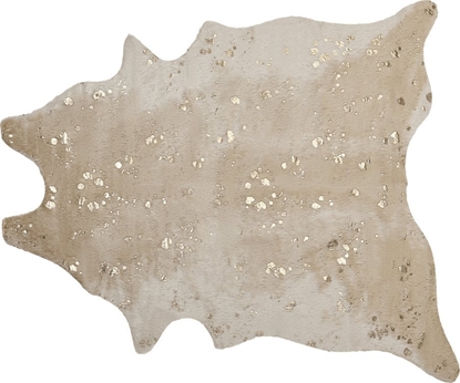 Attēls no Beliani Dywan ekoskóra w aty 150 x 200 cm beowy ze zotym BOGONG