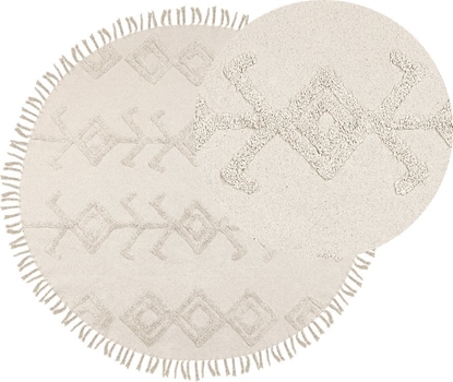 Attēls no Beliani Dywan okrgy baweniany ø 140 cm beowy HARRAN