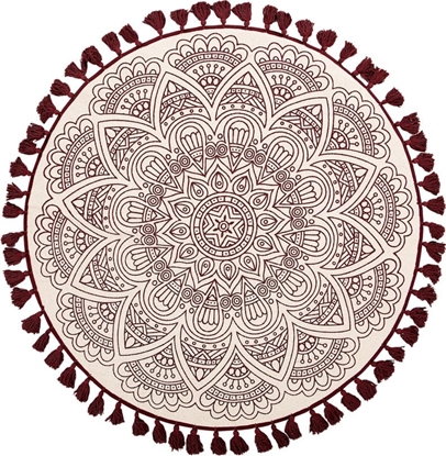 Attēls no Beliani Dywan okrgy orientalny nadruk 120 cm kremowo-czerwony AYAKLI