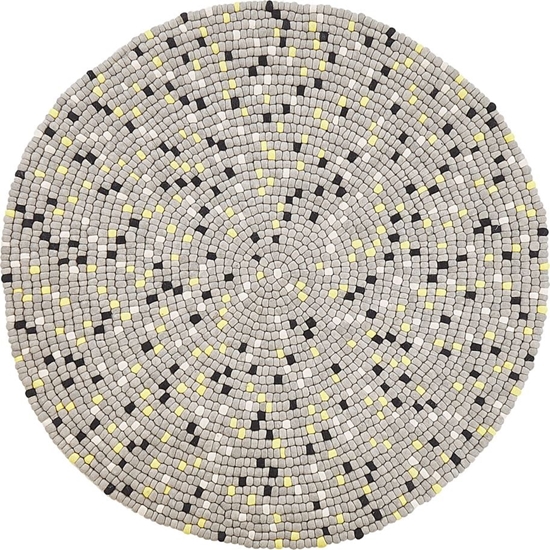 Picture of Beliani Dywan okrgy z filcowych kulek 140 cm jasnoszary PENEK