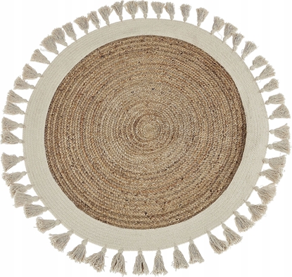 Attēls no Beliani Dywan okrgy z juty  120 cm beowy SAMSUN!