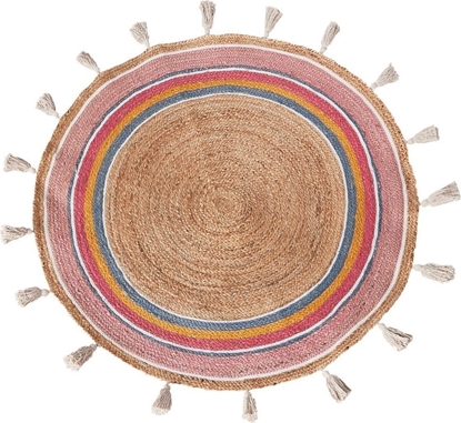 Attēls no Beliani Dywan okrgy z juty  120 cm wielokolorowy ZANAVI