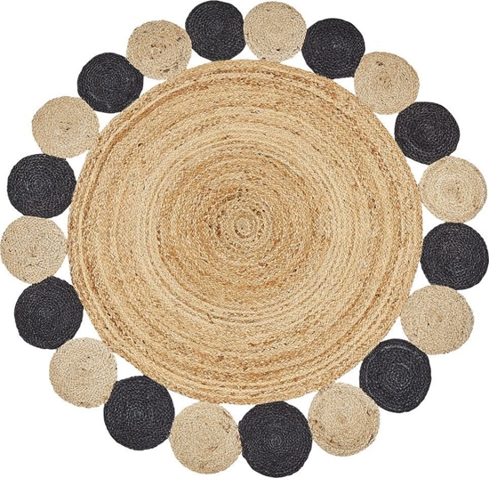 Picture of Beliani Dywan okrgy z juty  140 cm czarny VOSTAN