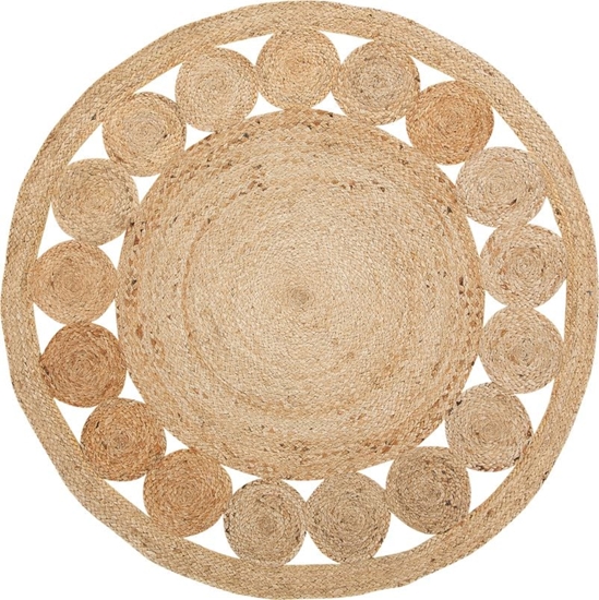 Picture of Beliani Dywan okrgy z juty 120 cm beowy AHLAT