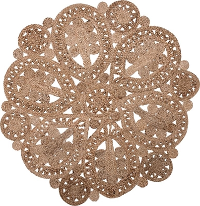 Attēls no Beliani Dywan okrgy z juty 120 cm beowy BUCAK