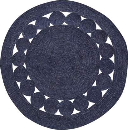 Attēls no Beliani Dywan okrgy z juty ø 120 cm ciemnoniebieski KOYUNLU