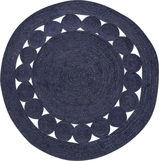 Picture of Beliani Dywan okrgy z juty ø 120 cm ciemnoniebieski KOYUNLU