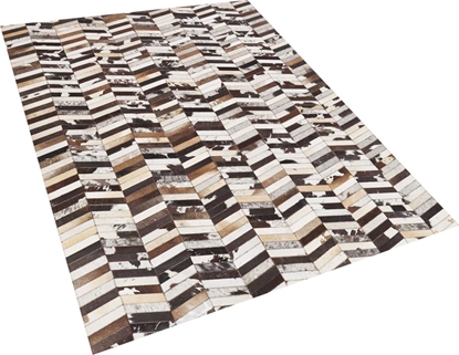 Attēls no Beliani Dywan patchwork skórzany 160 x 230 cm brzowo-biay AKYELE
