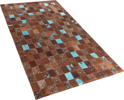 Attēls no Beliani Dywan patchwork skórzany 80 x 150 cm brzowy ALIAGA