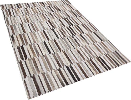 Picture of Beliani Dywan patchworkowy skórzany 140 x 200 cm brzowo-beowy KULALAR