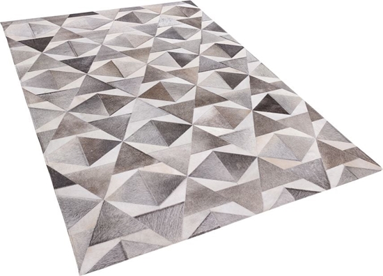Изображение Beliani Dywan skórzany 140 x 200 cm szary ALAKA