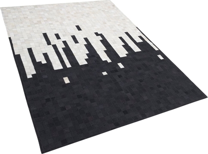 Attēls no Beliani Dywan skórzany 160 x 230 cm czarno-biay BOLU