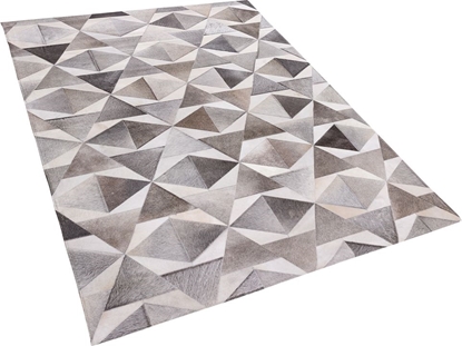 Attēls no Beliani Dywan skórzany 160 x 230 cm szary ALAKA