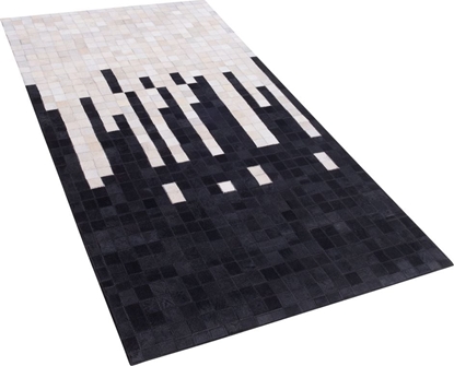 Attēls no Beliani Dywan skórzany 80 x 150 cm czarno-biay BOLU