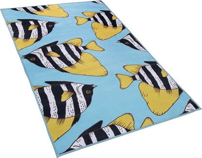 Attēls no Beliani Dywan w rybki 80 x 140 cm niebieski FIZME