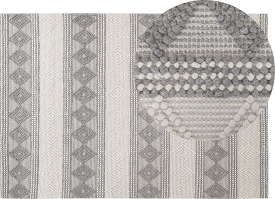 Изображение Beliani Dywan Weniany 140 X 200 Cm Beowo-szary Bozova!