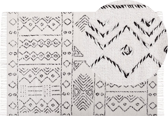 Изображение Beliani Dywan weniany 140 x 200 cm biao-czarny ALKENT Bel