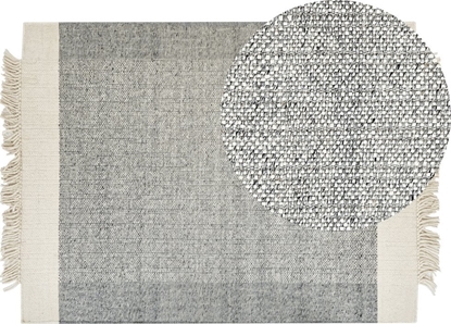 Attēls no Beliani Dywan weniany 140 x 200 cm szary ze zaman biel TATLISU