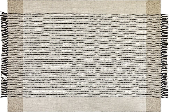 Изображение Beliani Dywan weniany 160 x 230 cm beowo-czarny DIVARLI