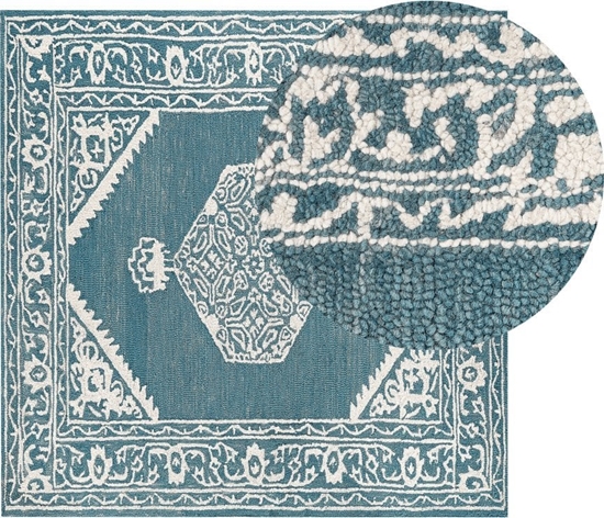 Picture of Beliani Dywan weniany 200 x 200 cm biao-niebieski GEVAS!