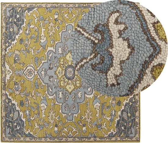 Picture of Beliani Dywan Weniany 200 X 200 Cm óto-niebieski Mucur!