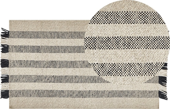 Picture of Beliani Dywan weniany 80 x 150 cm zamana biel z czarnym TACETTIN