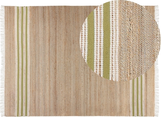 Изображение Beliani Dywan z juty 160 x 230 cm beowo-zielony MIRZA
