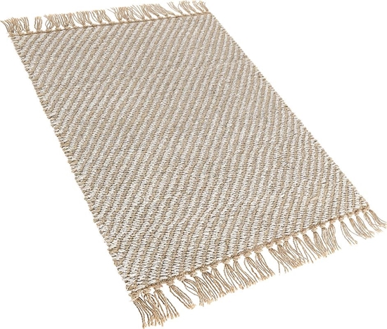 Изображение Beliani Dywan z juty 50 x 80 beowy ALADAG