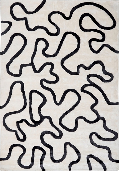 Picture of Beliani Dywan z wiskozy wzór abstrakcyjny 160 x 230 cm biay z czarnym KAPPAR
