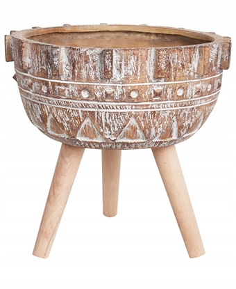 Picture of Beliani Doniczka na nókach ASPLENIUM Ceramika 37 cm Jasnobrzowy