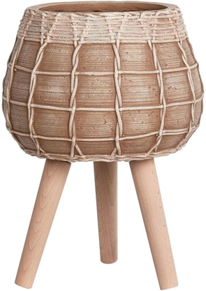 Attēls no Beliani Doniczka na nókach DARMERA Ceramika 30 cm Jasnobrzowy