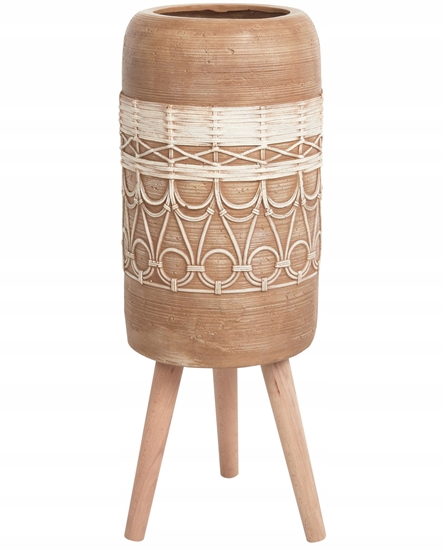 Изображение Beliani Doniczka na nókach DRYOPTERIS Ceramika 29 cm Jasnobrzowy