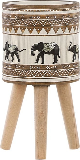 Picture of Beliani Doniczka na stojaku 22 x 22 x 23 cm beowo-brzowa KOTTES