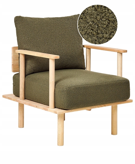 Picture of Beliani Fotel ASKER Boucle Ciemnozielony