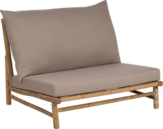 Picture of Beliani Fotel bambusowy jasne drewno z beowoszarym TODI