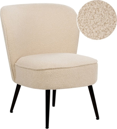 Attēls no Beliani Fotel boucle jasnobeowy VOSS