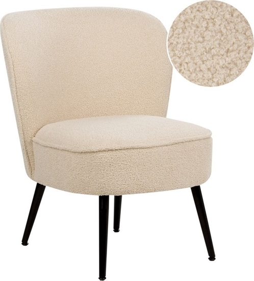 Изображение Beliani Fotel boucle jasnobeowy VOSS