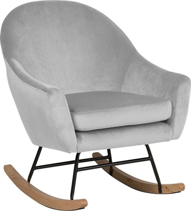 Attēls no Beliani Fotel bujany welurowy szary OXIE