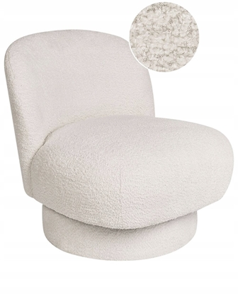 Attēls no Beliani Fotel obrotowy AYLO Boucle Zamana biel