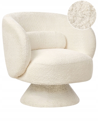 Picture of Beliani Fotel obrotowy LIEKSA Boucle Zamana biel