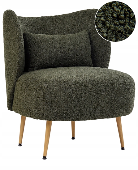 Picture of Beliani Fotel OTSBY II Z poduszk Boucle Ciemnozielony