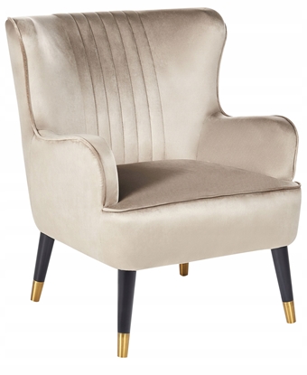 Attēls no Beliani Fotel uszak VARBERG Welur Beowy