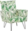 Picture of Beliani Fotel w licie biao-zielony RIBE