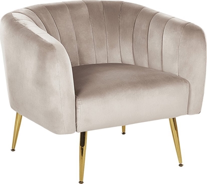 Attēls no Beliani Fotel welurowy beowy LACONIA