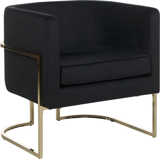 Picture of Beliani Fotel welurowy czarny SIRKKA