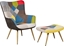Picture of Beliani Fotel Z Podnókiem Patchwork Wielokolorowy Vejle!